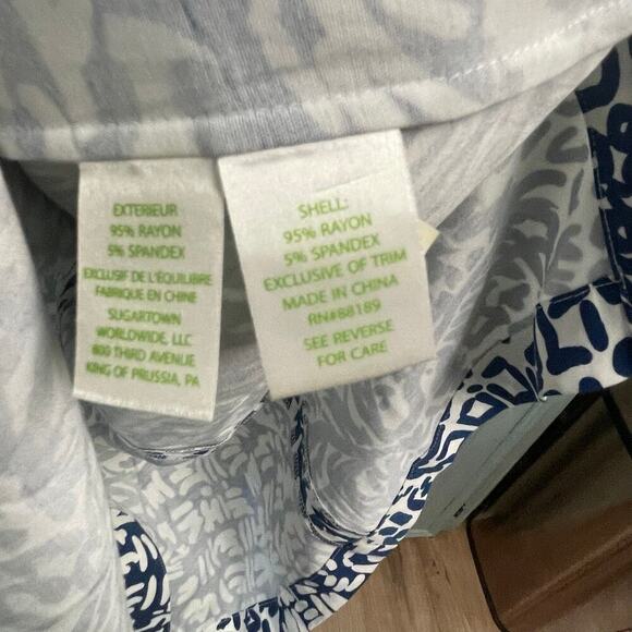 Lilly Pulitzer Carlotta Dress, Size 0 Indigo Home Slice Stretch Gold Casual - Picture 7 of 9